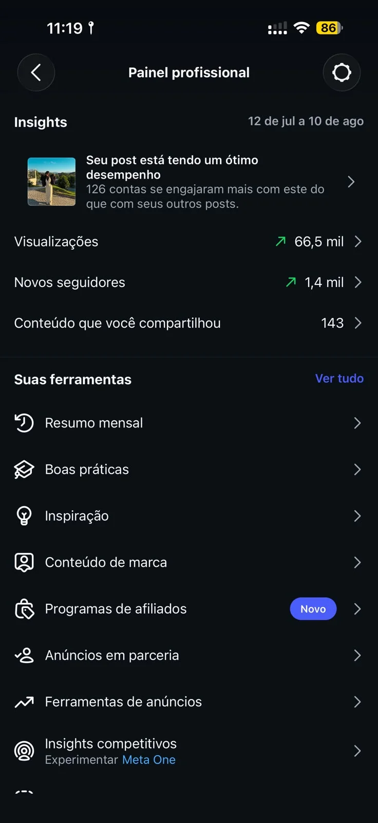 Métricas do Instagram 6